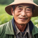 pngtree an asian farmer smiling in a green field image 2556121